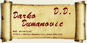 Darko Dumanović vizit kartica